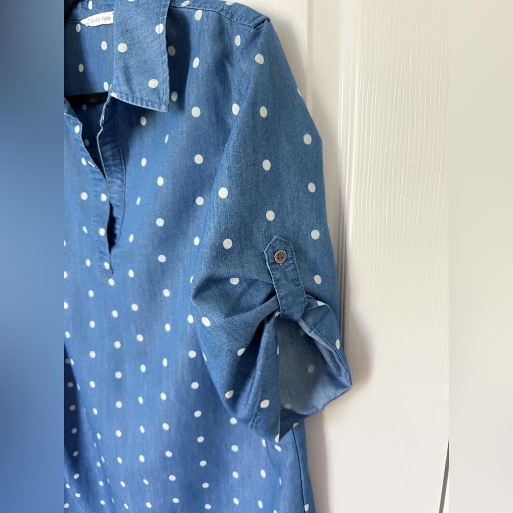 Blue Polka Dot Mini Dress - Picture 4 of 5